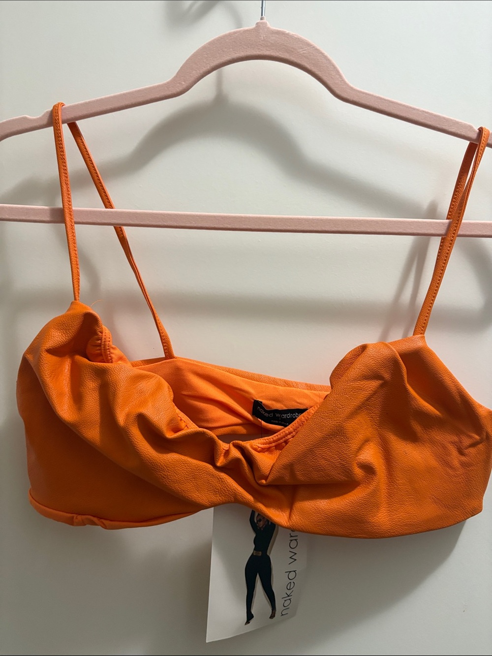 naked wardrobe Orange Draped Cami Bralette